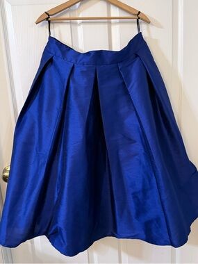 eShakti Blue A-Line Taffeta Skirt XL